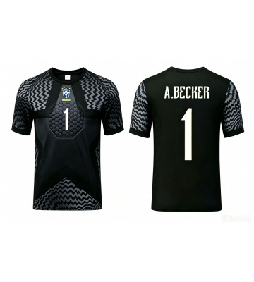Brasilien Alisson Becker #1 Målvakt Replika Hemmatröja VM 2026 Kortärmad